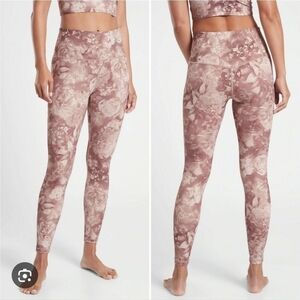 Athleta Pink Elation Floral Printed Tight Gym Yoga Fitness Pant Size S